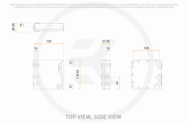 EK-Quantum Volume³ FLT 120 D-RGB - Plexi