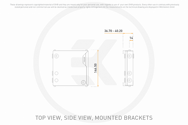 EK-Quantum Volume³ FLT 140 D-RGB - Plexi