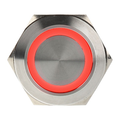 DimasTech Stainless Steel Vandal Resistant Switch - Red